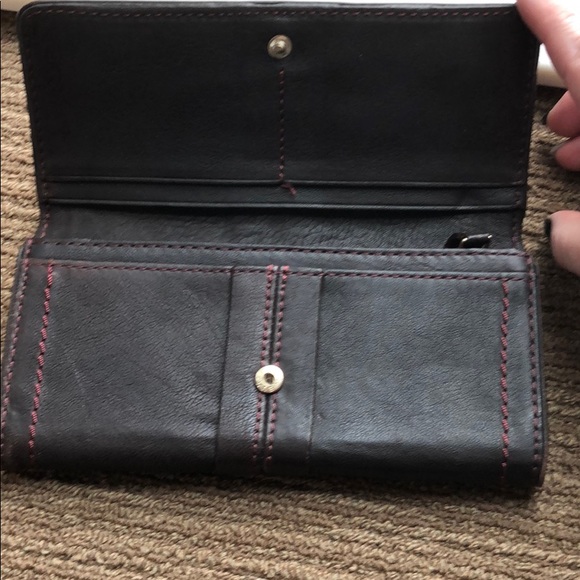 Brown with red stitching wallet - Picture 2 of 3